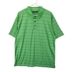 Pebble Beach Polo Shirt Men’s XL Green Short Sleeve Cotton Ribbed Collar Golf